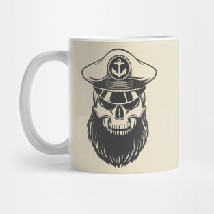 Skull with Beard in Captain Hat Mug